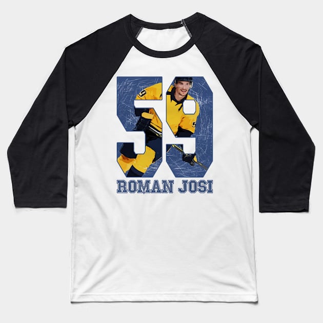 Roman Josi Nashville Game Baseball T-Shirt by Erianna Bee